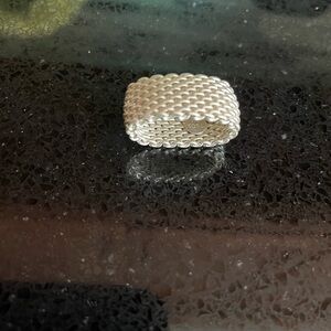 Sterling Silver Tiffany and Co. Mesh Ring size 5
